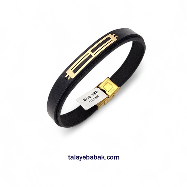 دستبند چرم و طلا DM093